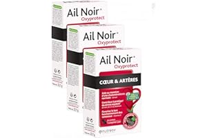 Ail NOIR OXYPROTECT Nutreov - Ail Noir Fermenté - Un trésor antioxydant venu d'Asie - Coeur et Arteres - Pack 3 Mois - Boites de 30 Comprimés (3)