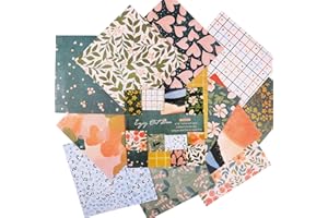 SLIVERDEW 24 Blatt Papier Block 15,2x15,2 cm Dekorpapier Scrapbook Bastelpapier 12 Muster für die DIY Kartenherstellung Hintergrund Dekoration Journaling Papier Supplies