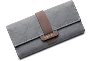 MUIIKOLA Damski portfel blokujący RFID damska torebka damska skórzana moda mała torebka kopertówka etui czterolistna koniczyna zamek błyskawiczny mała torebka z wieloma przegródkami na karty,