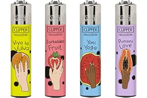 SUNMONDO Clipper Feuerzeug 4er Set: (Viva la Vulva)