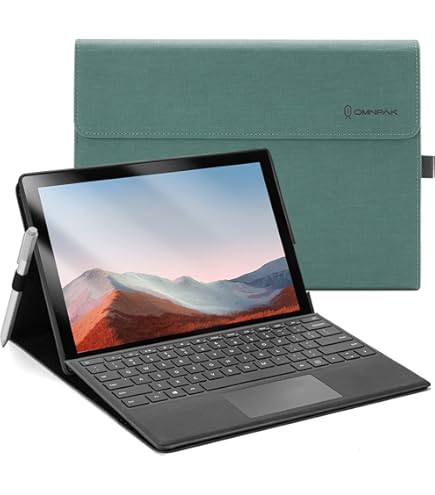 Qymaksom Étui De Protection En Cuir Pour Microsoft Surface Pro 9/Surface Pro 10 13" (2022), Avec Multi-angle, Housse De Clavier Compatible Avec Porte-stylo, Bleu Clair
