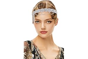 BABEYOND Bandeau Gatsby année 1920 - Style vintage - Avec strass - Accessoires pour cheveux mariage, bal fin d'année, femme - Argenté