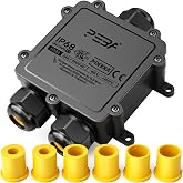 PEBA&reg; IP68 Waterproof Junction Boxes, Waterproof Cable Connector,3-Way Outdoor Cable Connector Junction Box, Suitable for Cab