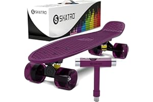 Skatro - Mini-Cruiser-Skateboard. 22 Zoll Kunststoff-Board im Retro-Stil, komplett mit
