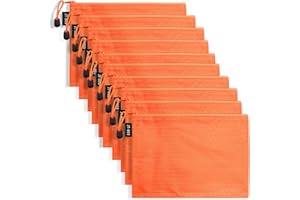 LUHIUMOYA A5-Stück Dokumententasche, Wasserdicht Dokumententasche mit Reißverschluss,Beutel für Papier, Dokumente, Datei, Kosmetika, Hausaufgaben（Orange）