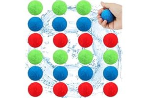 HUANMIN Set Bombe D'acqua 45 Pezzi Colori Misti, Palline Splash Riutilizzabili, Palline di Peluche per Bambini, Gioco di Palline Water Fun per Giardini, Piscine e Trampolini(Blu&Verde&Rosso)