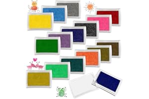 LMSHOWOWO Stempelkissen Set, 15 Farben Stempelkissen Kinder, Stempelkissen Bunt, Fingerstempelfarbe, Groß Abwaschbar Stamp Pad, für Papier Handwerk Stoff Scrapbooking DIY Geburtstag Geschenk
