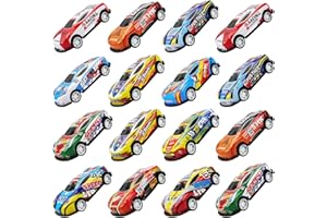 Hyakoz 16 Pezzi Mini Auto da Corsa Metallo Giocattoli di Auto da Corsa Set Macchinine Giocattolo per Bambini Mini Metallo Auto Giocattolo con Scatola, per Bambini Regali di Natale Ragazzi, Ragazze