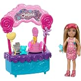 Barbie Chelsea's Candy Shop Playset Barbie Chelsea and 10-piece playset HRM07 with lollipop stand, accessories