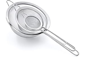 Proto Future Passoire Lot, Jeus de Tamis - 304 Acier Inoxydable et Mailles Fines - 8.5/14/20cm - Qualité Professionnelle