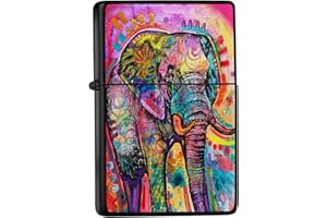 LEOTIE SINCE 2004 Briquet Tempete A Essence Rarement Imprimé Éléphant coloré