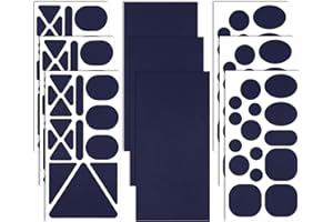 SYHOOD 9 Feuilles Patchs de Réparation en Nylon Patch Auto-Adhésif Patch de Vêtements à Taille et Formes Différentes Patch de Réparation de Vêtements en Tissu pour Réparation de Veste (Bleu Foncé)