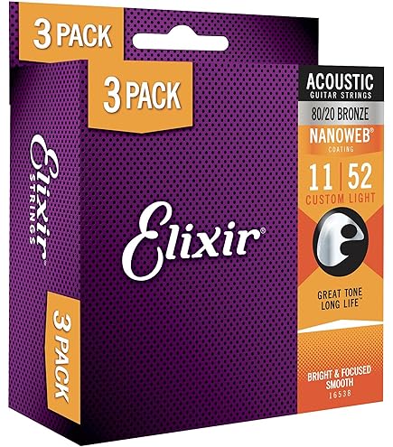 Cuerdas De Guitarra Acústica Elixir Nanoweb Extra Light - Juego Completo Calibre 010-047