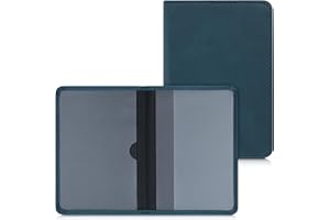 kwmobile Uchwyt na prawo jazdy, szara karta z przegródkami na karty paszportowe, etui ochronne ze sztucznej skóry naftowej