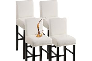 YISUN Waterproof Bar Stool Covers, Bar Chair Covers with Back, Removable Washable Chair Covers for Short Rotating Dining Chair Back Chair Bar Stool Chair