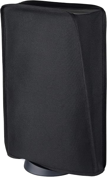 playvital Funda Antipolvo Vertical para ps5 - Cubierta Protectora Antirrayas y Anti-Agua, Doble Capa con Forro Suave, Compatible con ps5 Digital & Estándar, Accesorio para Consola (Negro) - 1