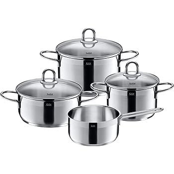 Silit Diamant Topfset, 4-teilig, mit Glasdeckel, Kochtopf