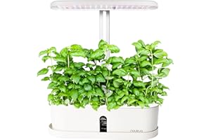 NAUKUA Potager d'intérieur Hydroponique - Pret a Pousser Smart Garden - Kit de culture de jardin intelligent avec éclairage LED, minuterie automatique et pompe à eau - Capacité pour 10 pousses simultanées