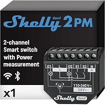 Shelly 2PM Gen3 - Wi-Fi Drop-Down Switch Relay Module, 2 Channels ...