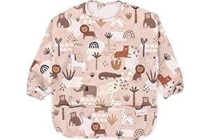 Baby Sailors Baberos Bebe Impermeables con Mangas - Babero con Mangas Impermeable 6 meses o mas, Delantal de pintura, Babetes Impermeável Bebe, Babero BLW, Babero con Elastico, Babero con velcro