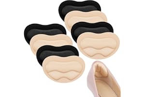 Euqvunn 4 Paires Coussinet Talon Chaussure Trop Grande, Protege Talon Chaussure, Protections pour Talons pour Homme et Femme, Inserts de Talons, Talonnette pour éviter frottement talon, Noir Beige