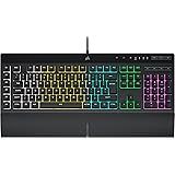 Corsair K55 RGB PRO Wired Membrane Gaming Keyboard (Dynamic Per-Key RGB Backlighting, 6 Macro Keys w/Elgato Software Integrat