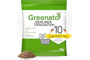 Rasen Nachsaat 1kg Greenato Berliner Tiergarten - schnellkeimend Frühjahr und Herbst Rasenreparatur Turbo Nachsaat Grassamen Schattenrasensamen Rasennachsaat Gras Samen - für 40 m²- 100 m²