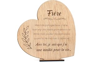CONTRAXT Carte Frère en bois. Idée Cadeau original Carte d'anniversaire de voeux en bois pour Frère