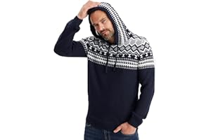 Leif Nelson Norweski sweter męski - męski sweter z dzianiny z kapturem