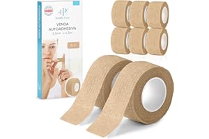 Health Press® Venda autoadhesiva para los dedos - 8 rollos beige (2,5 cm x 4,5 m) | Venda elástica para los dedos | Venda para los dedos resistente al polvo, la grasa y la suciedad