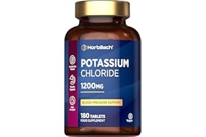 HORBÄACH Potassium Supplement 1200mg | High Bioavailability | 180 Vegan Tablets | 624mg of Potassium & 564mg of Chloride | Suitable for Vegans & Vegetarians | by Horbaach