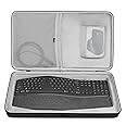 Geekria Hard Shell Travel Carrying Keyboard Case, Compatible with Logitech Ergo K860 Wireless Ergonomic Keyboard, Ergo K860 and MX Master 3S Mouse Case Combo (Dark Grey)