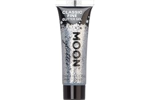 Moon Glitter - Gel brillant fin classique - 12ml - Argent - Pailleté pour visage.