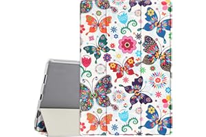 HoYiXi Étui Compatible avec Samsung Galaxy Tab A8 10.5'' 2021 SM-X205/SM-X200 Tablette Cuir Slim Translucide Hard Coque AVCE Stand Housse de Protection pour 10.5'' Samsung Galaxy Tab A8 2021 Papillon