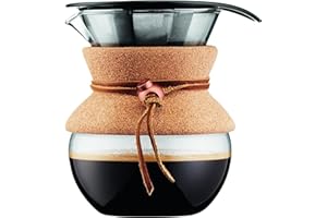 BODUM Pour over: caffettiera con filtro dorato, becco corto, 0.5 l