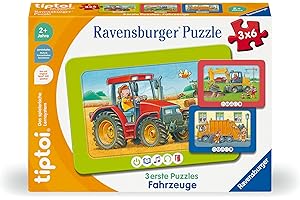 Ravensburger tiptoi Puzzle 00227-3 erste Puzzles: Fahrzeuge, niedliche Rahmenpuzzles für Kinder ab 2 Jahren