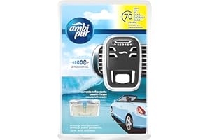Ambi Pur Profumatore Auto, Kit Deodorante Auto, Elimina Odori, Facile da Agganciare, Fino a 70 Giorni di Profumo per Ricarica, Usa e Getta