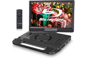 FANGOR Lecteur DVD Blu-Ray Portable 12 Pouces Accepte Full HD 1080P Dolby Audio, Batterie Rechargeable Intégrée, Supporte HDMI, AV in, USB/SD/MMC 4 Heures d'autonomie