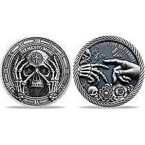 Moneta Memento Mori - Regalo Filosofico Con Teschio, Per Riflettere Sulla Vita - Foto 4