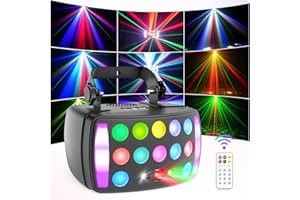 PROPULSION LIFE Luces Discoteca, 4 en 1 Luz de Fiesta Luz de Discoteca Efectos de Luz LED RGBW, 50W Activada por Sonido Control Remoto DMX 512 Luz Derby, Luz Discoteca para Clubes, Bodas, Banquetes, Halloween