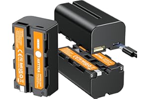 AKTTKA Batterie NP-F550 (3PCS) - Fonction de Power Bank Prise en Charge - 2600mAh à Grande Capacité avec Interface USB-C - Adaptée pour Sony NP-F550 F570 F750 F770 F930 F950 F960 F970