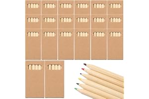DAKLUNAR 20 Paquetes de Lápices de Colores con 6 Lápices de Colores, Rojo, amarillo, marrón, verde, azul, negro mini lápices de colores en estuche de cartón, lápices de colores para niños, bocetos y colorear