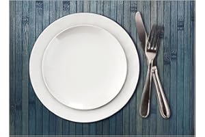 Comart - Amerykańska podkładka bambusowa Edge - Zestaw 4 podkładek na stół 30 x 45 cm - Zmywalne - Odporne na ciepło - na śniadanie, obiad - Eleganckie podkładki - Ekologiczne bambusowe - kolor