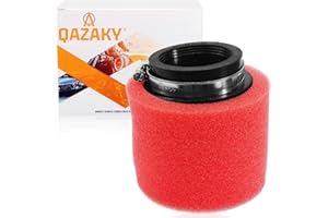 QAZAKY 45mm 1.77inch Red Double Foam Pod Performance Air Filter Cleaner for 50cc-90cc 110cc 125cc 140cc 150cc 200cc 250cc GY6 Motorcycle ATV Scooter Quad Go Kart Moped Pit Dirt Racing Bike 44mm 45mm
