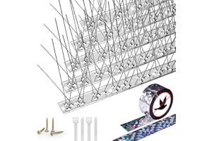RIDWILY Taubenabwehr Spikes Edelstahl,Vogelabwehr Spike (33cm /40 Nadeln Jedes Stück) Wetterbeständig Taubenschreck,Taubenspikes für Balkon Vogel Abschreckung Abwehr Tauben mit Vogelabwehr Vogelband 4.29m