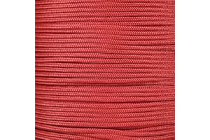PARACORD PLANET 10, 25, 50, and 100 Foot Hanks of 425 Paracord (3mm) - Made of 100% Nylon for Tactical, Crafting, Survival, General Use, and Much More (Imperial Red, 100 Feet)