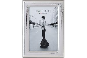VALENTI & CO. Valenti&Co - Cornice Portafoto in Argento Lucida Martellata cm 10x15. Ideale Come Regalo per Matrimonio, Compleanno di Amici, o per la Mamma e papà.