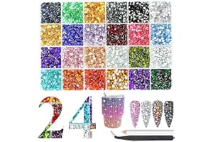 ALOCIAM 22000pcs strass résine pour l’artisanat, Silverback Bulk 3mm SS10 Flatback perles rondes, Non-Hotfix Nail Gems Bedazzler, bijoux Bedazzling Kit pour bricolage Art Crafts décoration