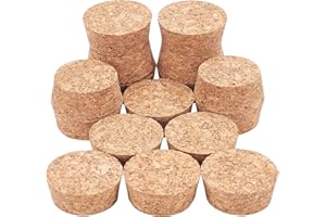 BENECREAT 16 tappi di sughero conici in legno, tappi in legno tenero Burlywood per l'artigianato di bottiglie di birra di vino, 43 mm di diametro