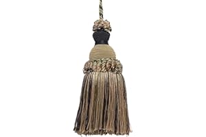 DÉCOPRO Decorative 13cm Key Tassel, Taupe, Black Imperial II Collection Style# IKTJ Color: MIDNIGHT MEADOW - 4363